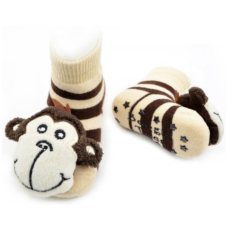 Rattle Baby Socks - Monkey Boy