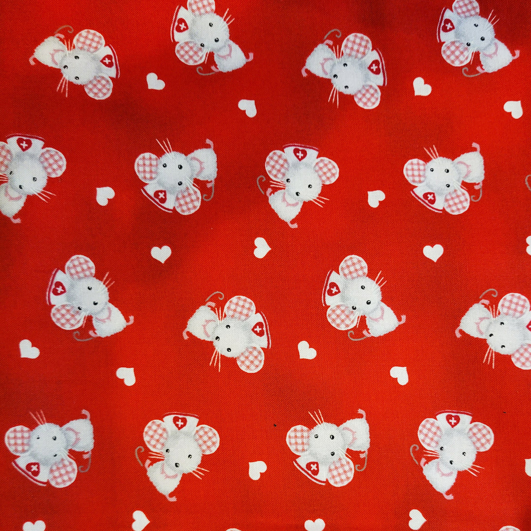 Mouse Nurse Microwave Bowl Cozy Potholder Fabric Sample