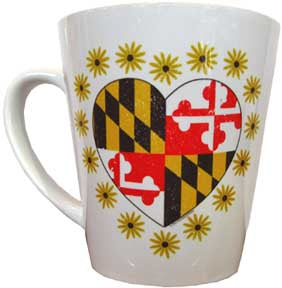 Maryland Flag Heart & Black-Eyed Susans Coffee Mug