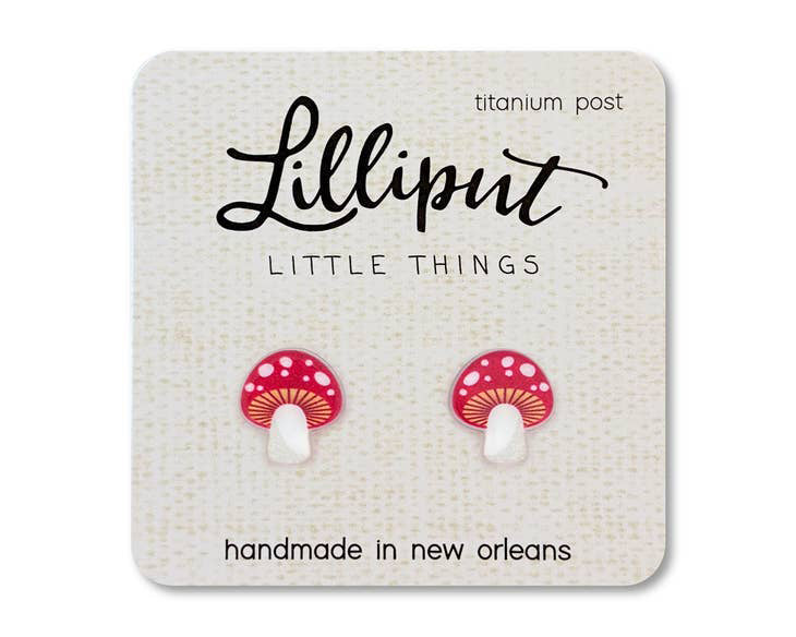 Mushroom Lilliput Post Earrings