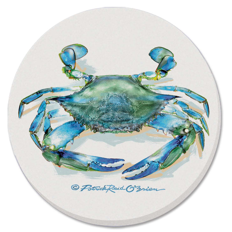 Natural Blue Crab Set of 4 Absorbent Stone Drink Coasters