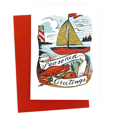 Nautical Holidays Christmas Card - Seasoned Greetings Crab