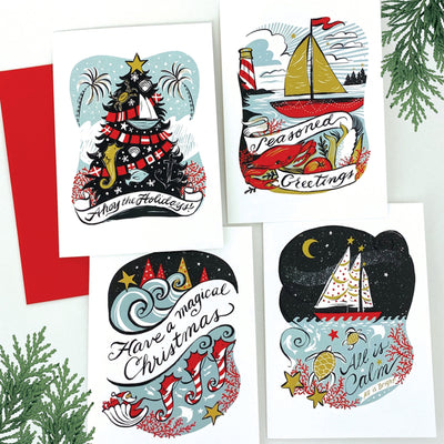 Nautical Holidays Christmas Cards Boxed Set
