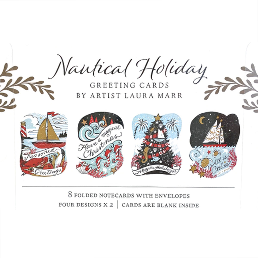 Nautical Holidays Christmas Cards Boxed Set Back