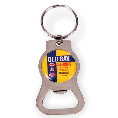 Old Bay Seasoning Can Circle Bottle Opener Keyring