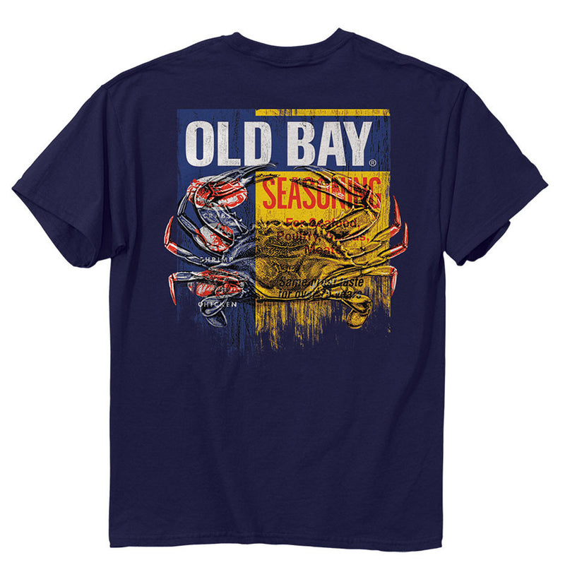 Old Bay Seasoning Grunge Label Crab T-Shirt Back