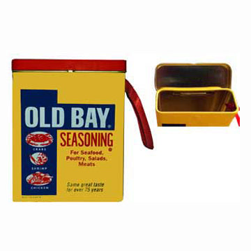 Old Bay Seasoning Can Ornament Open Lid