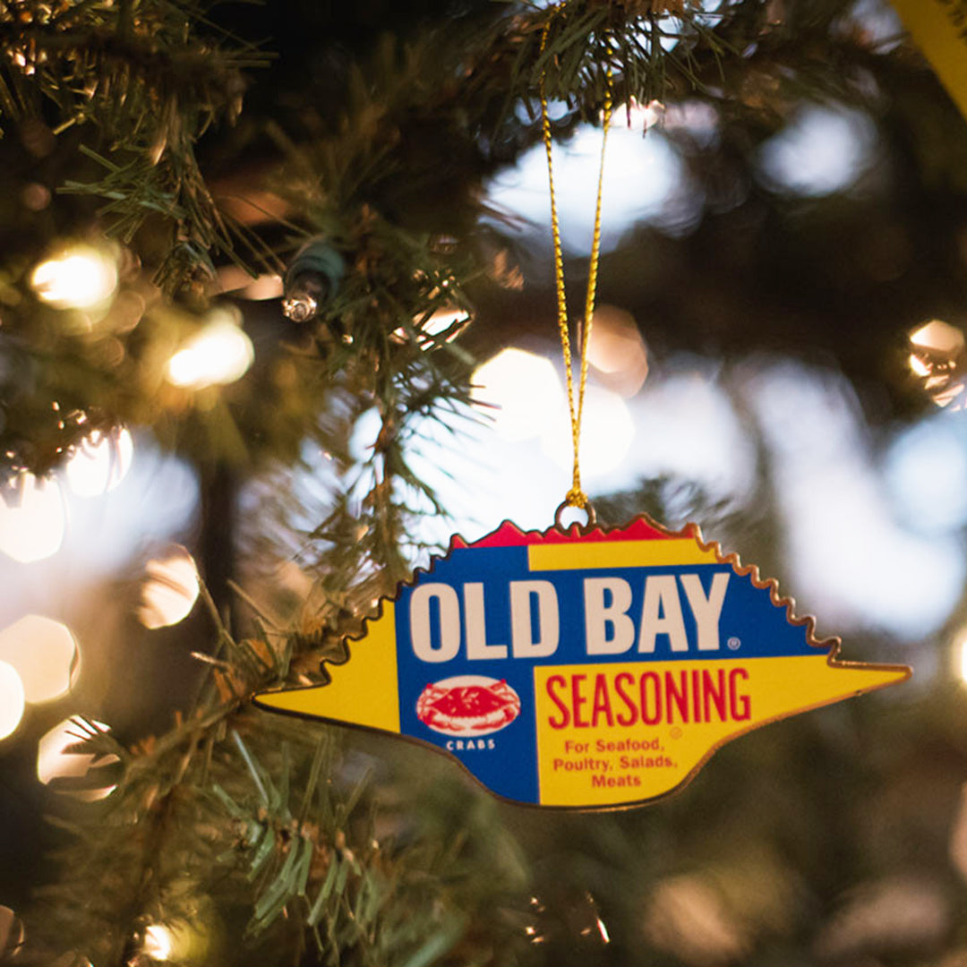 Old Bay Seasoning Crab Shell Metal Ornament Scene