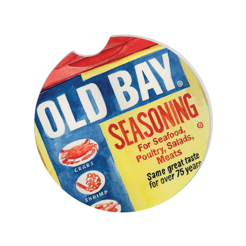 Old Bay Seasoning Watercolor Absorbent Stone Car Coaster