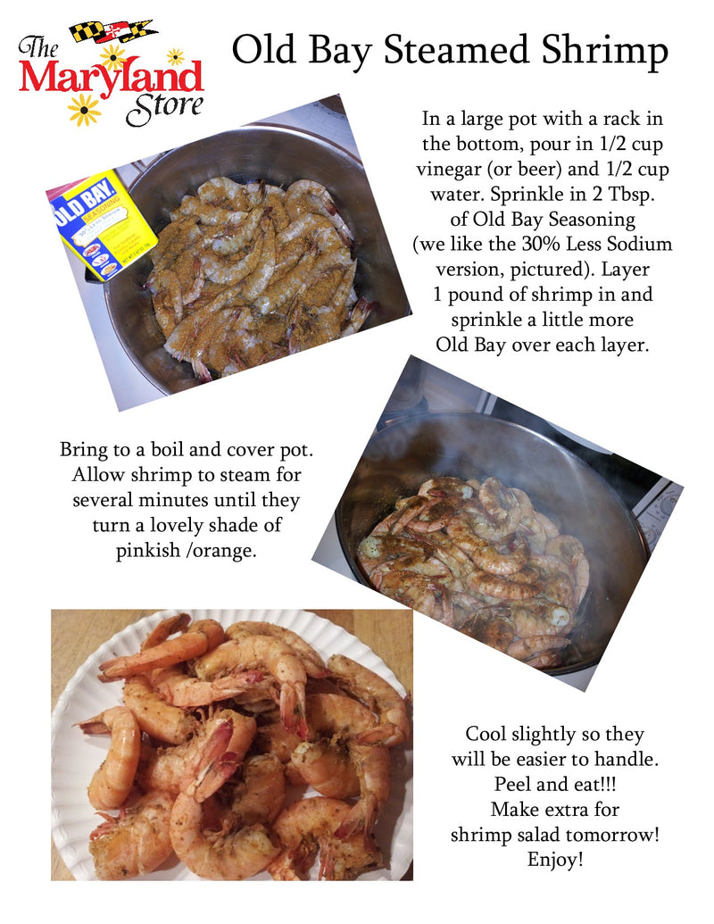 Old Bay Seasoning Steamed Shrimp Recipe from The Maryland Store