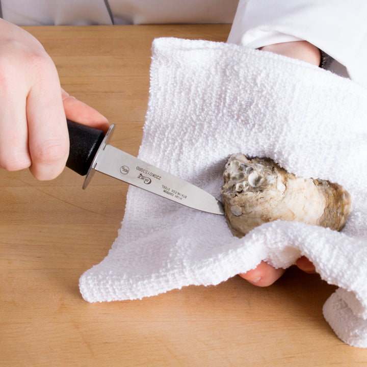 Oyster Knife w/Guard Black Handle Scene