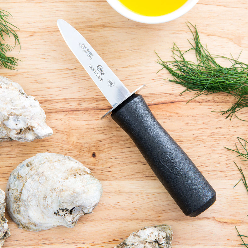 Oyster Knife w/Guard Black Handle Display