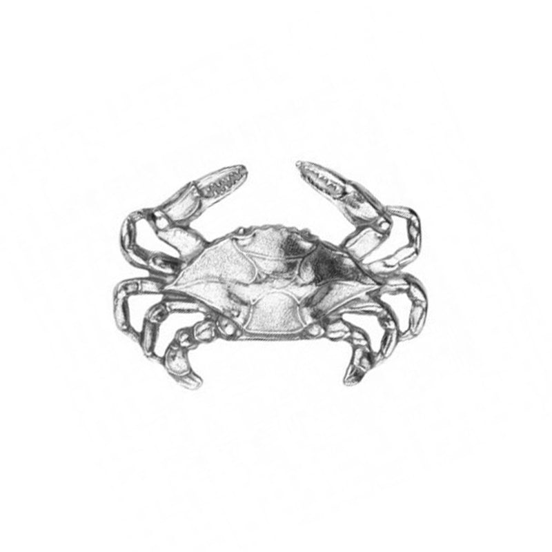 Pewter Natural Crab Magnet