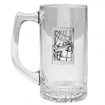 Pewter Crab Net Glass Tankard / Beer Mug