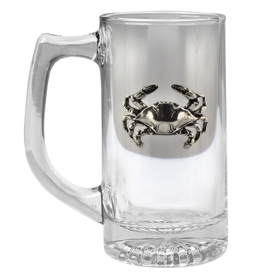 Pewter Natural Crab Glass Tankard / Beer Mug