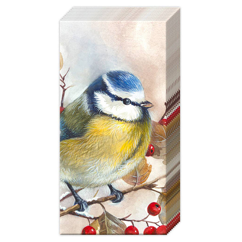 Pocket Tissue Pack - Bird with Red Berries