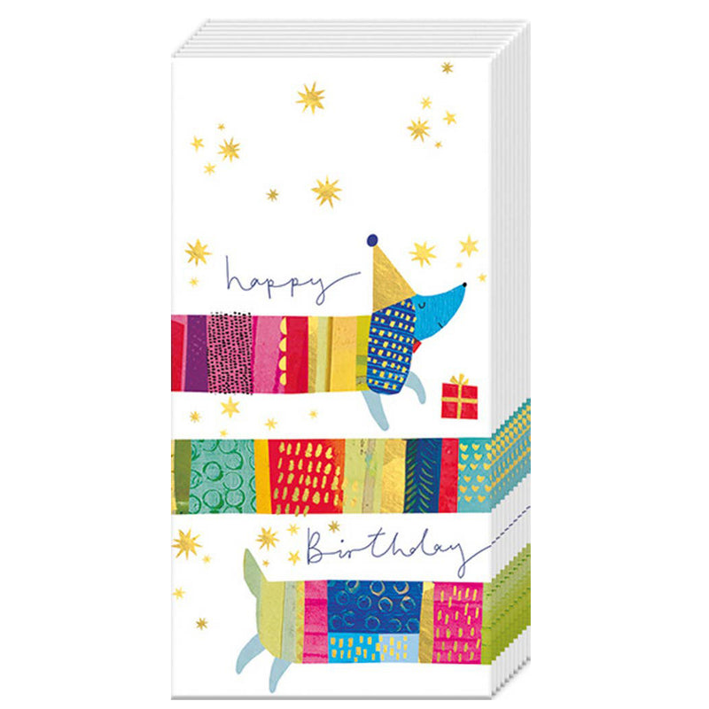 Pocket Tissue Pack - Happy Birthday Dachshund Dog