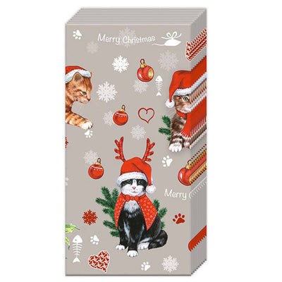 Pocket Tissue Pack - Cat Christmas