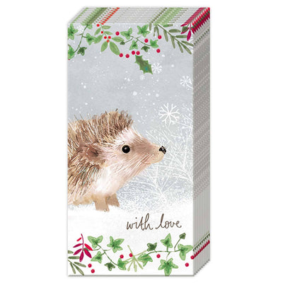 Pocket Tissue Pack - Hedgehog Winter
