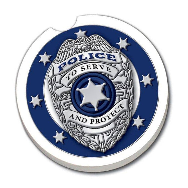 Police Badge Absorbent Stone Car Coaster