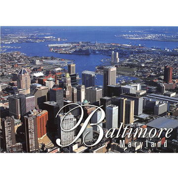 Postcard - Baltimore City Aerial Inner Harbor