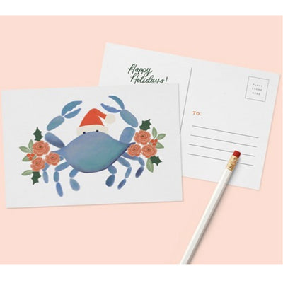 Postcard Deluxe - Blue Crab Christmas