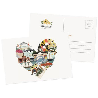 Postcard Deluxe - Maryland Collage Heart