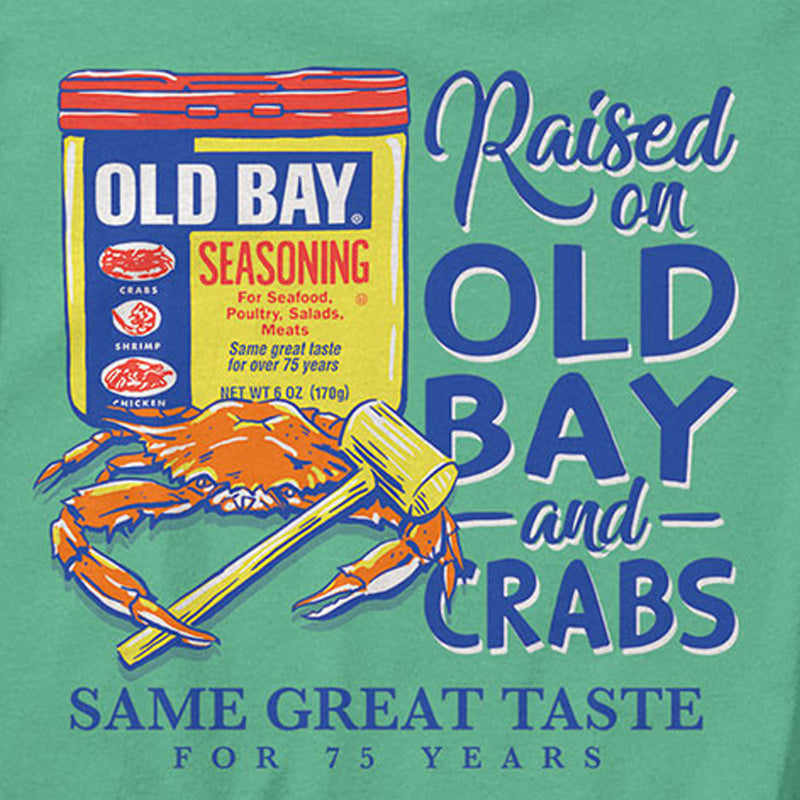 Raised On Old Bay and Crabs T-Shirt (close up)