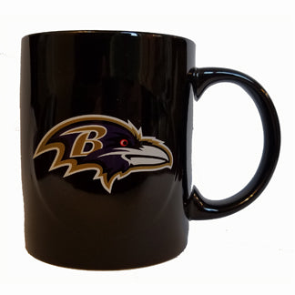 Baltimore Ravens Raised Logo Black Coffee Mug