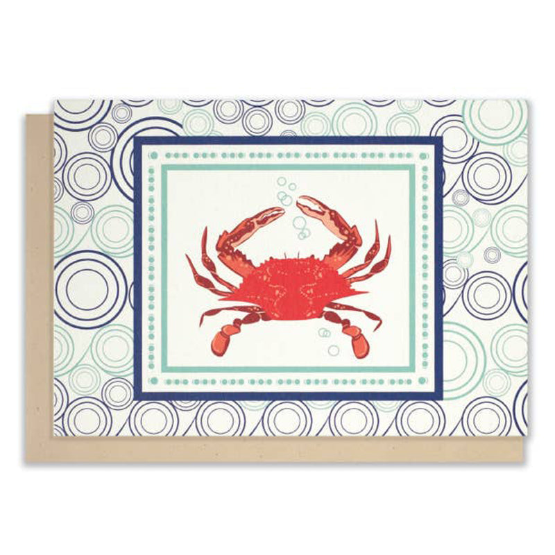 Red Crab Bubbles Note Card