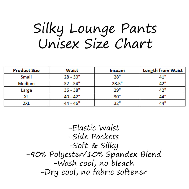 Red Crab Silky Lounge Pants (size chart)