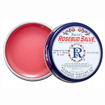 The Original Smith's Rosebud Salve Lip Balm Tin Open