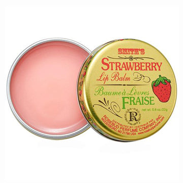 Rosebud's Strawberry Lip Balm Tin Open