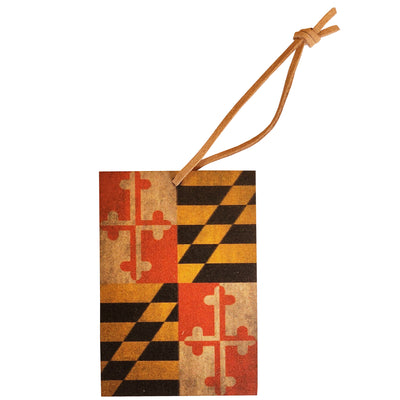 Maryland Flag Rustic Wood Art Ornament