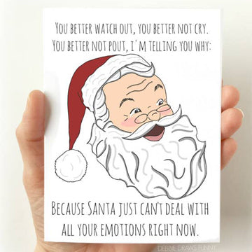 Santa Can't Deal Christmas Card