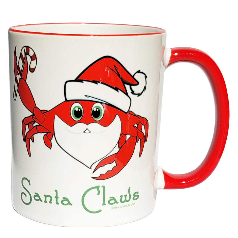 Santa Claws Coffee Mug Red Handle