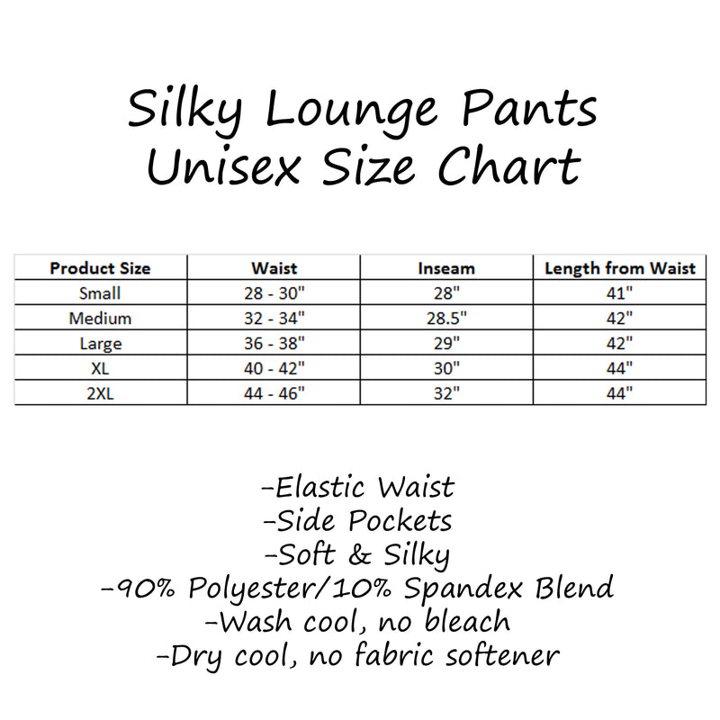 Seashells Silky Lounge Pants Size Chart