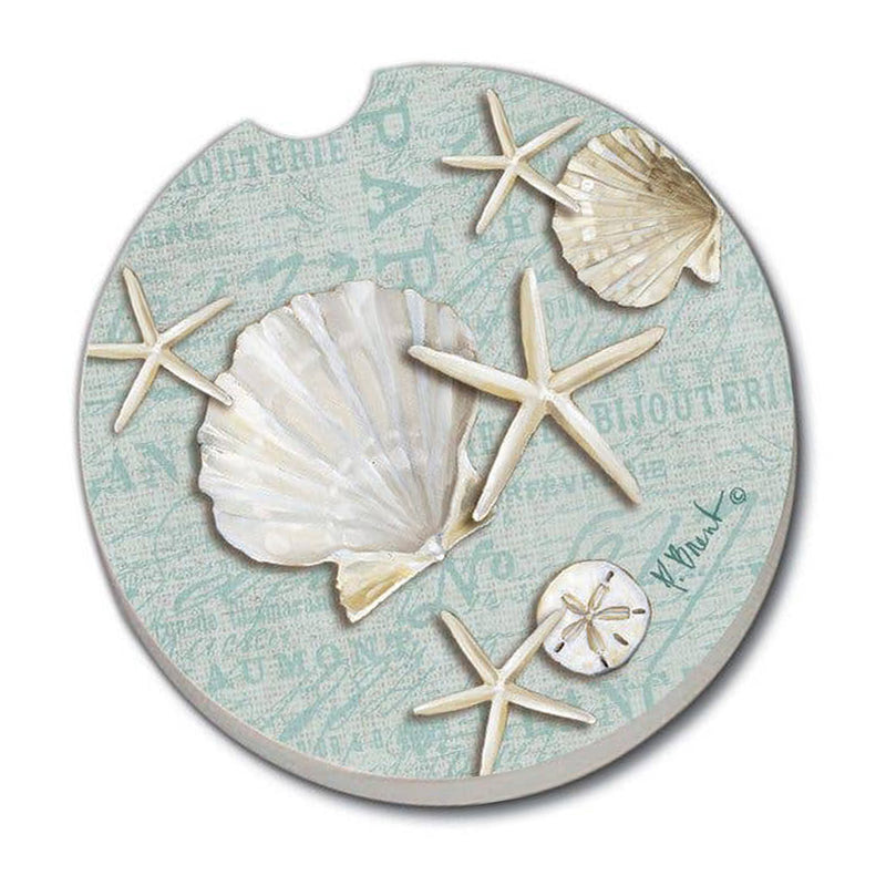 Seashells Absorbent Stone Car Coaster