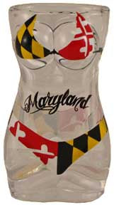 Maryland Flag Bikini Body Shot Glass