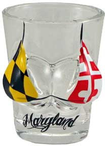 Maryland Flag Bikini Top Shot Glass