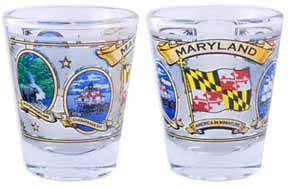 Maryland Flag & Oval Scenes Shot Glass