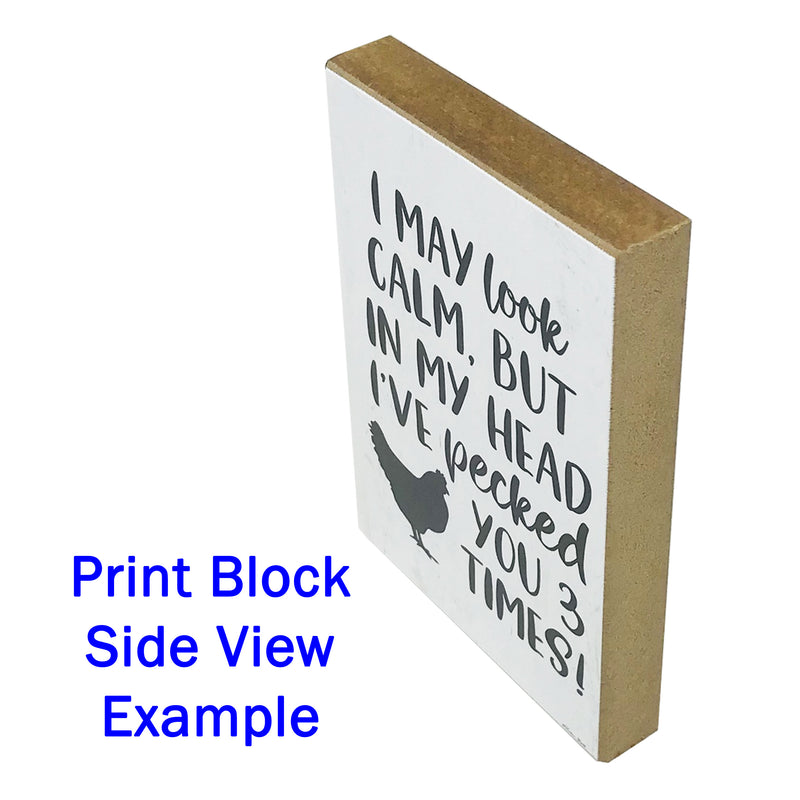 Print Block 6"x4"x1" Side View Example