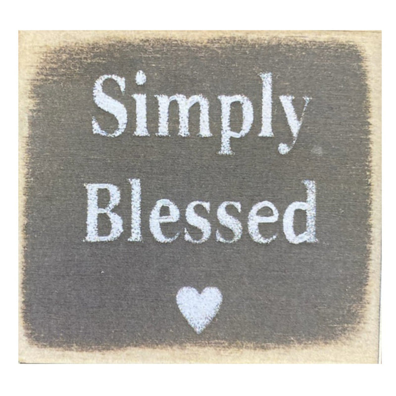 Print Block - Simply Blessed (heart)
