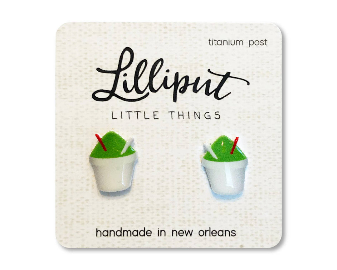Green Snoball Lilliput Earrings