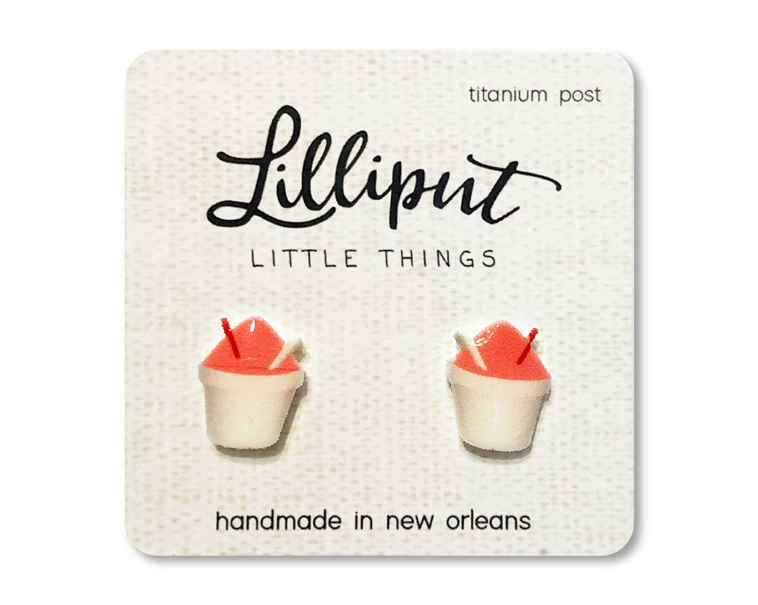 Pink Snoball Lilliput Earrings