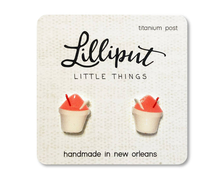 Pink Snoball Lilliput Earrings