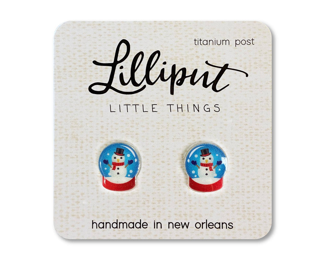Snowman Snowglobe Lilliput Earrings