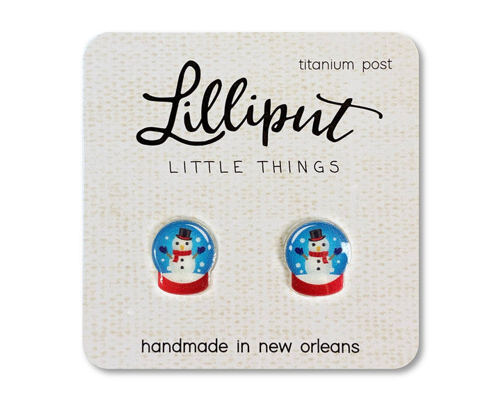 Snowman Snowglobe Lilliput Earrings