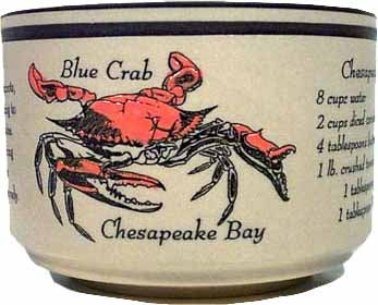 Blue Crab Etched Soup Mug