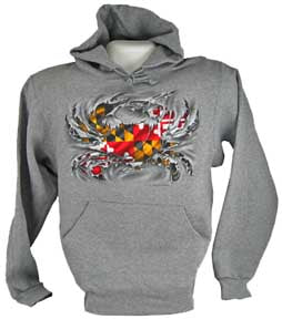 Maryland Flag Crab Hoodie Sweatshirt